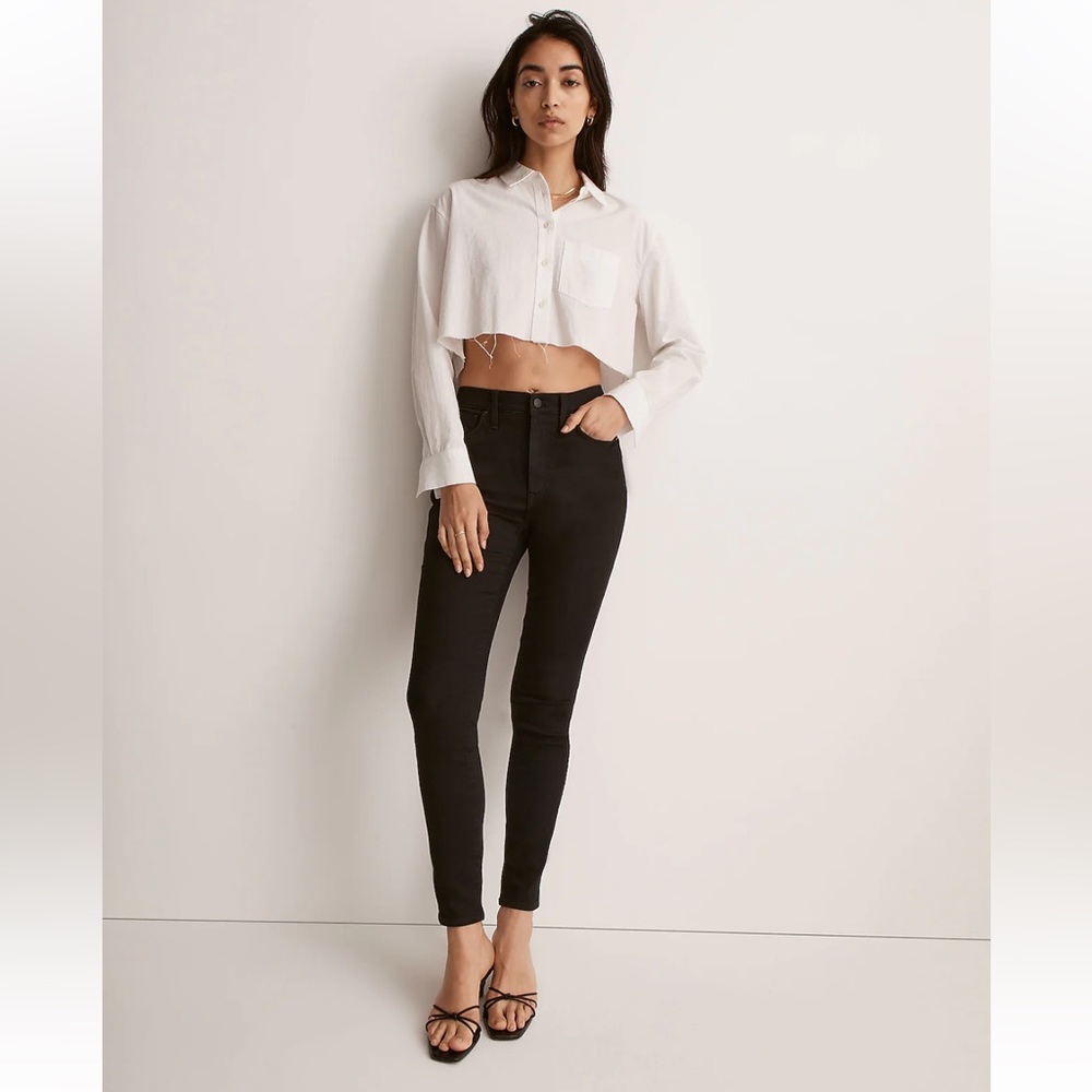 Madewell 10” High-Rise Skinny Jeans in Black Frost